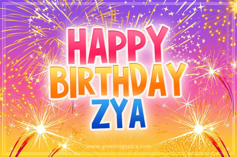 Happy Birthday Zya Picture with fireworks