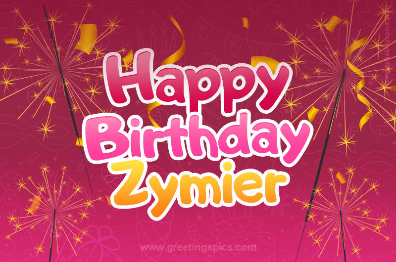 Happy Birthday Zymier Image with sparklers